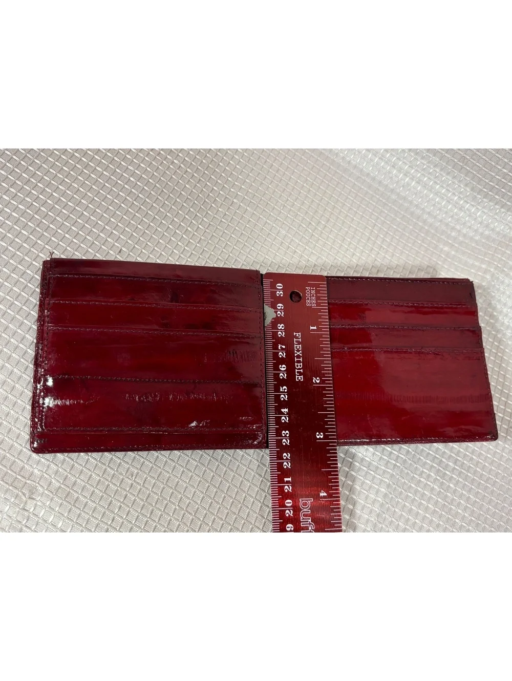 Lee Sands Men's Eelskin Bi-fold Wallet WINE